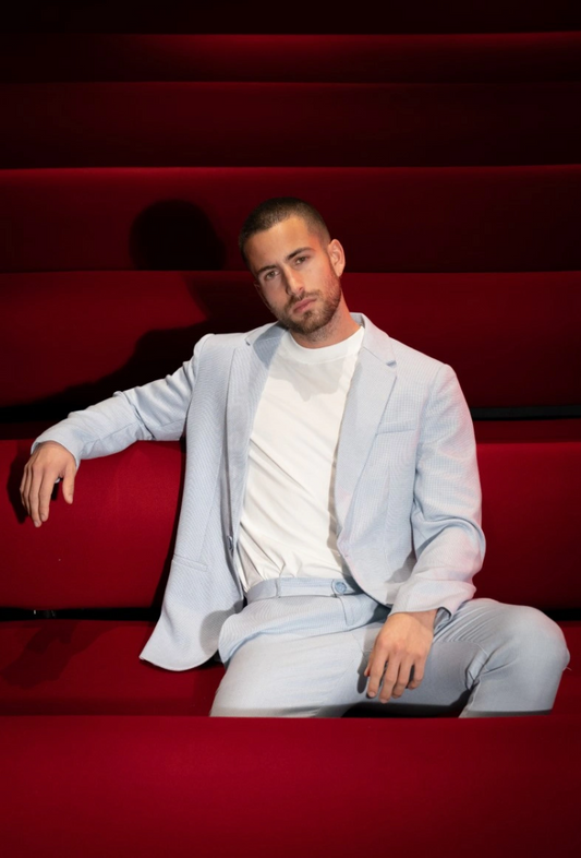 Le Bleu Cinématique — Tailored Suit Set