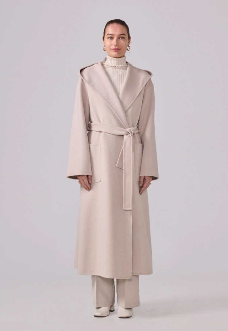 Cream Lana Sette — Mantel met Capuchon (Wolblend)