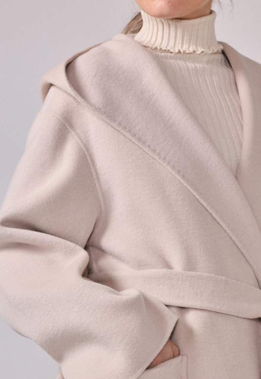 Cream Lana Sette — Mantel met Capuchon (Wolblend)