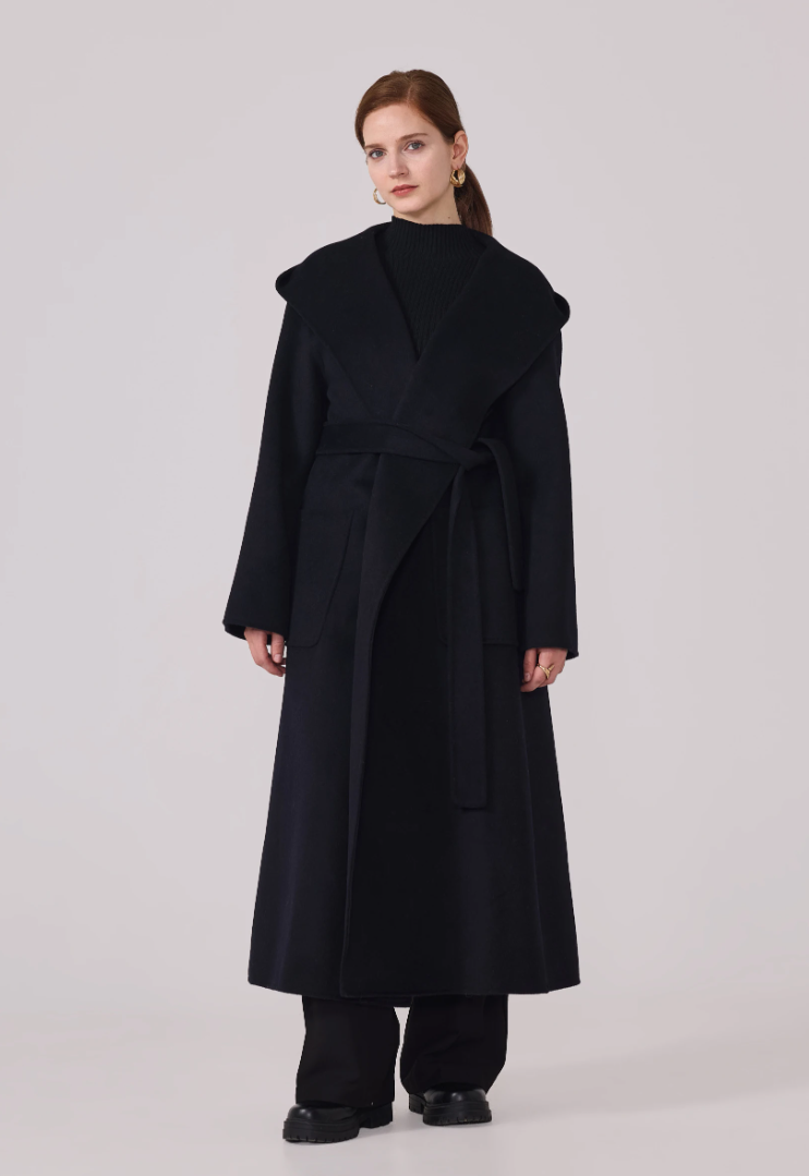 Notte Blu Lana Sette — Mantel met Capuchon (Wolblend)