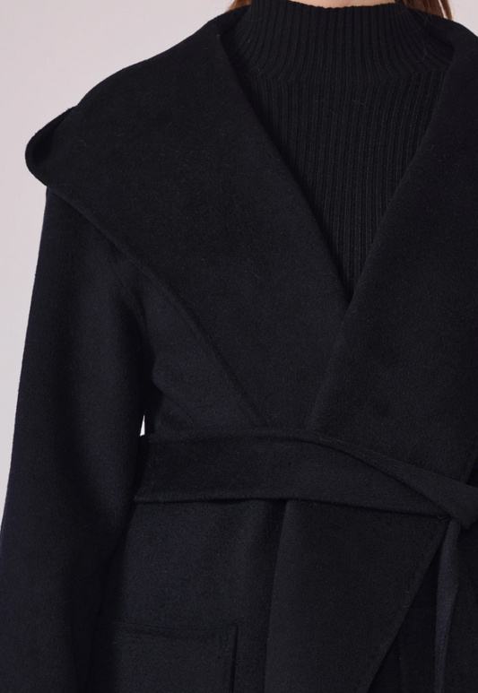 Notte Blu Lana Sette — Mantel met Capuchon (Wolblend)